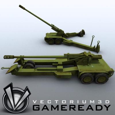 3D Model of Low res model of modern Chinese howitzer PLL01 (W88/890). - 3D Render 3